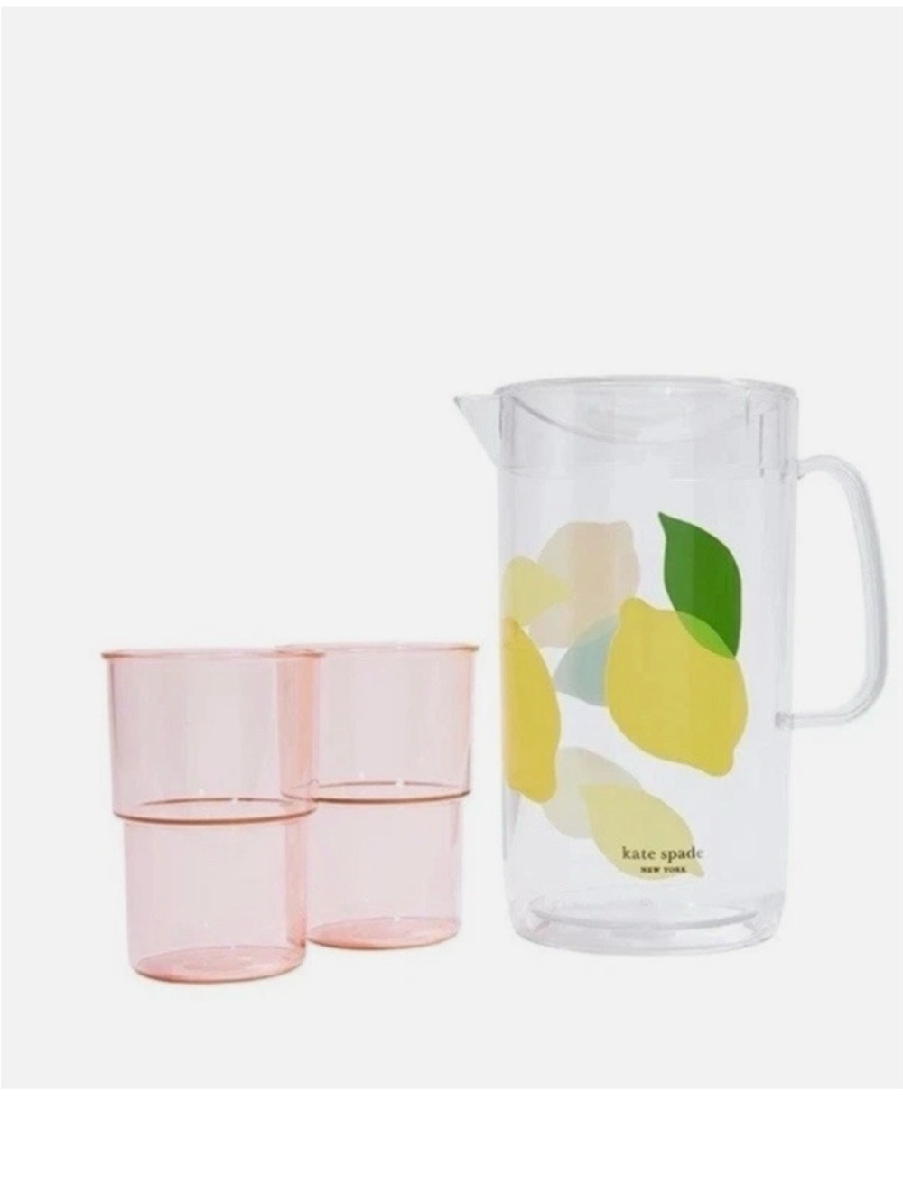 kate spade Lemon Pitcher and Pink Tumbler Set